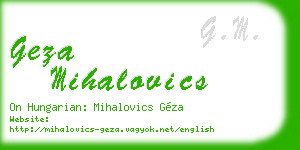 geza mihalovics business card